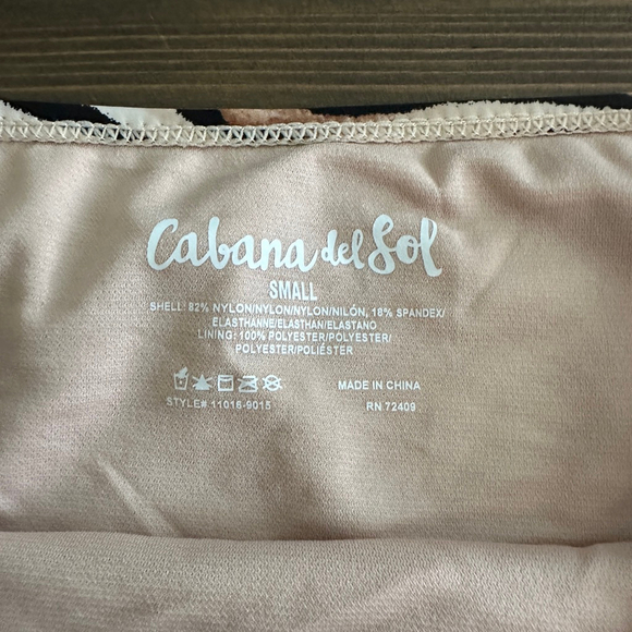 Cabana del Sol Women’s Strapless Bandeau Bikini Set Black/White Zebra S - Picture 2 of 6